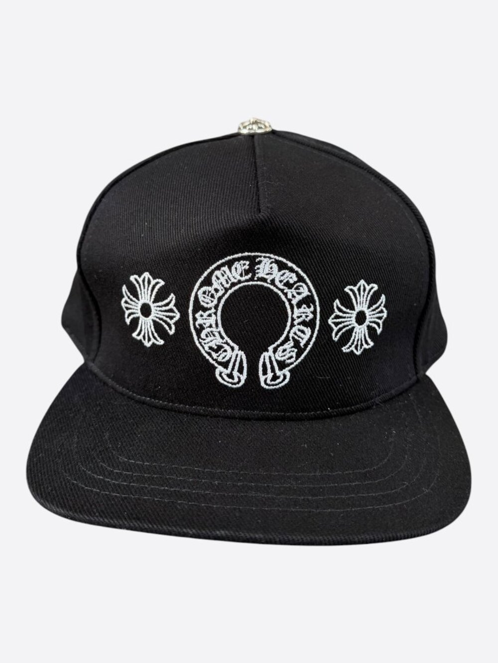 Chrome Hearts Black & White Horseshoe Logo Hat